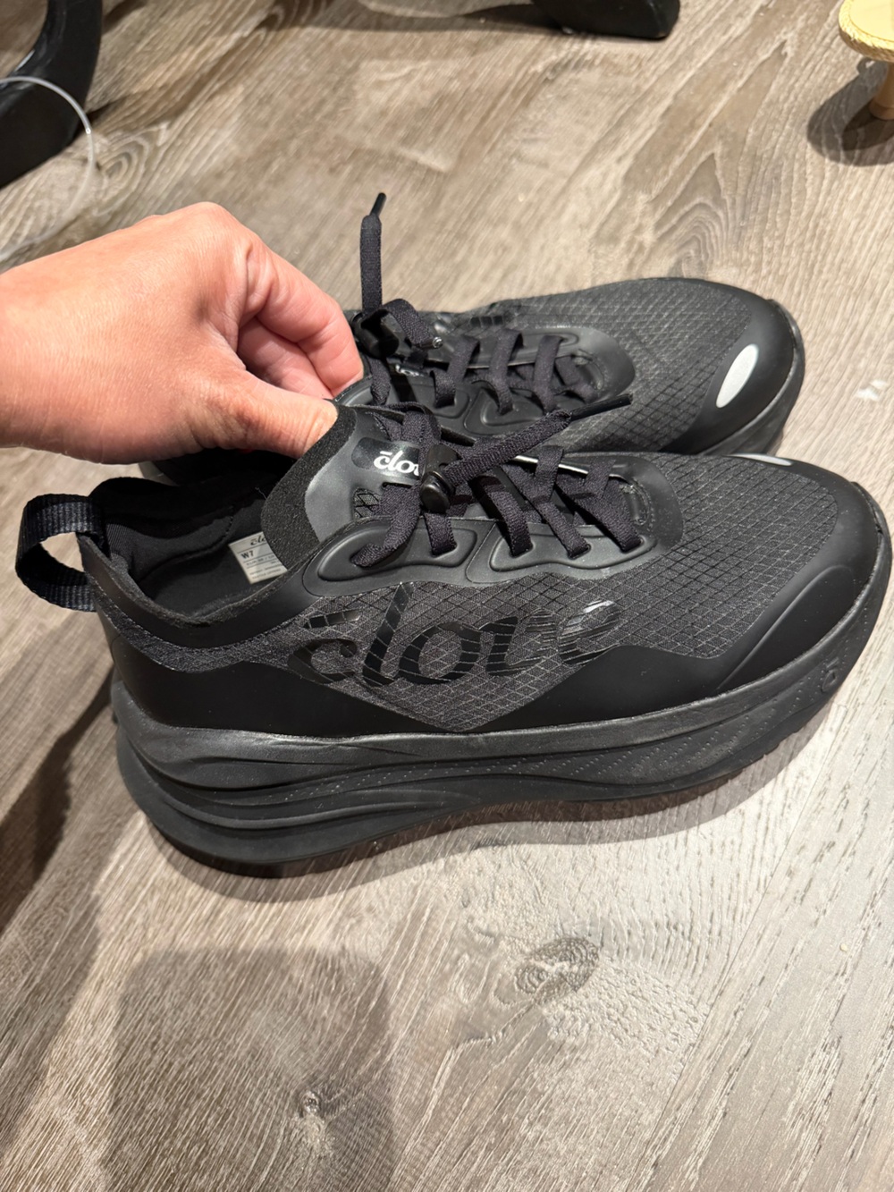 Women's Black Athletic Lace-Up Running Sneakers - Picture 2 of 3